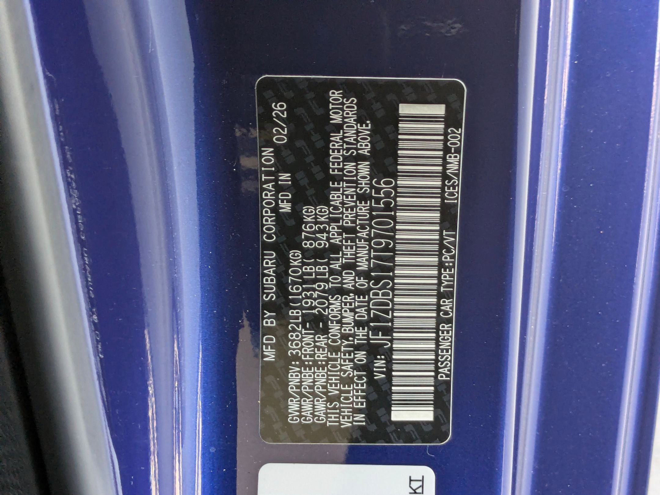 New 2026 SAPPHIRE BLUE PEARL Subaru tS image 15