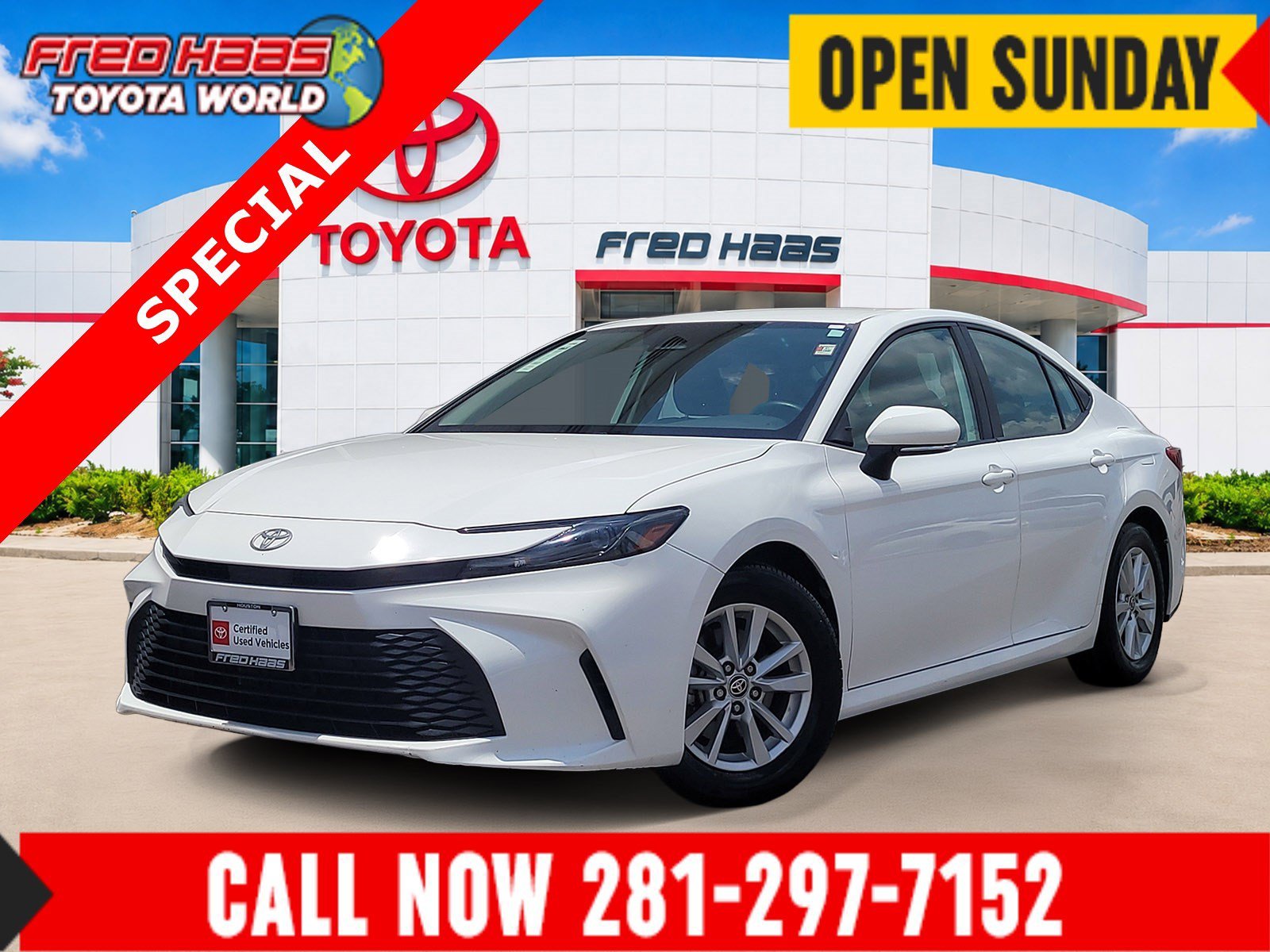 Certified Used 2025 White Toyota LE image 1