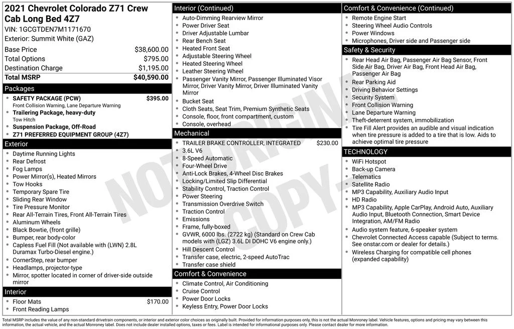 Used 2021 White Chevrolet Z71 image 7