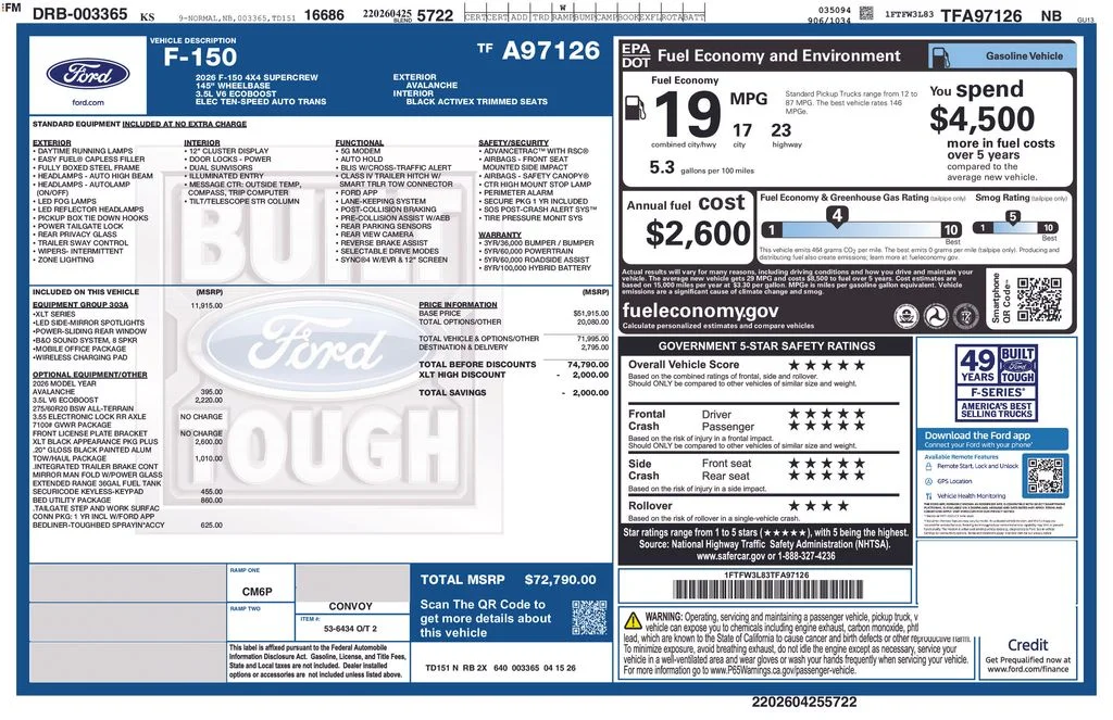 New 2026 Avalanche Ford XLT image 31