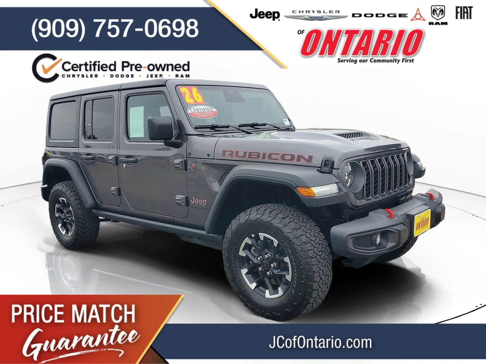 Certified Used 2026 Gray Jeep Rubicon image 1