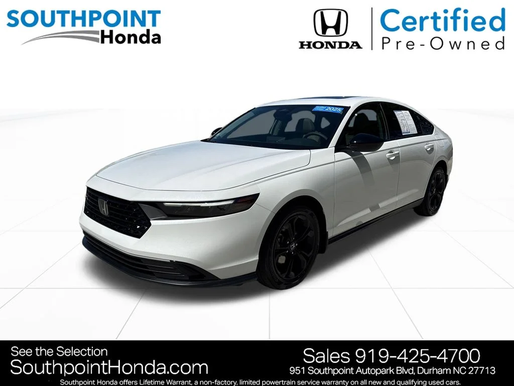 Certified Used 2025 Platinum White Pearl Honda 1.5T SE image 3