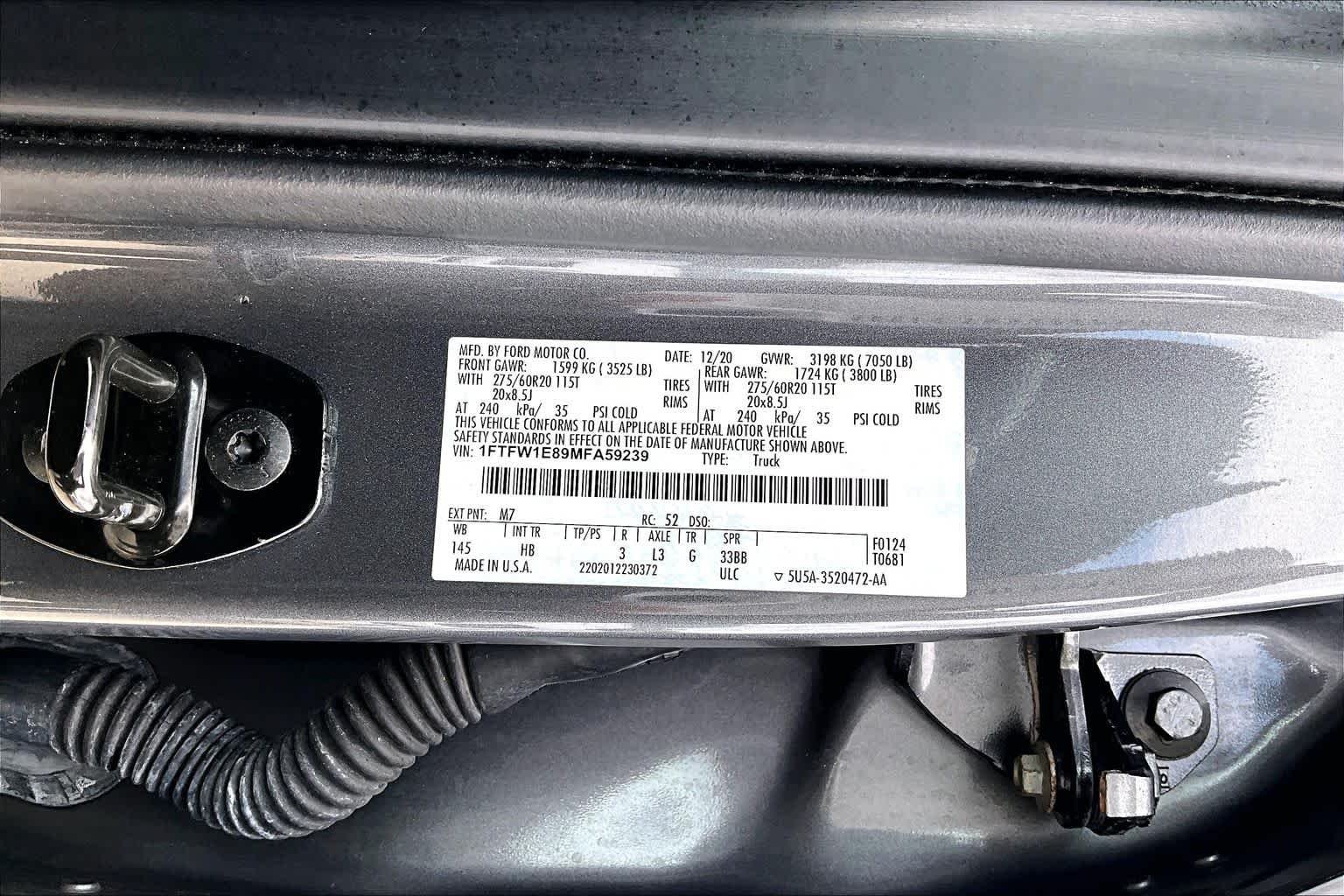 Used 2021 Carbonized Gray Metallic Ford LARIAT image 37
