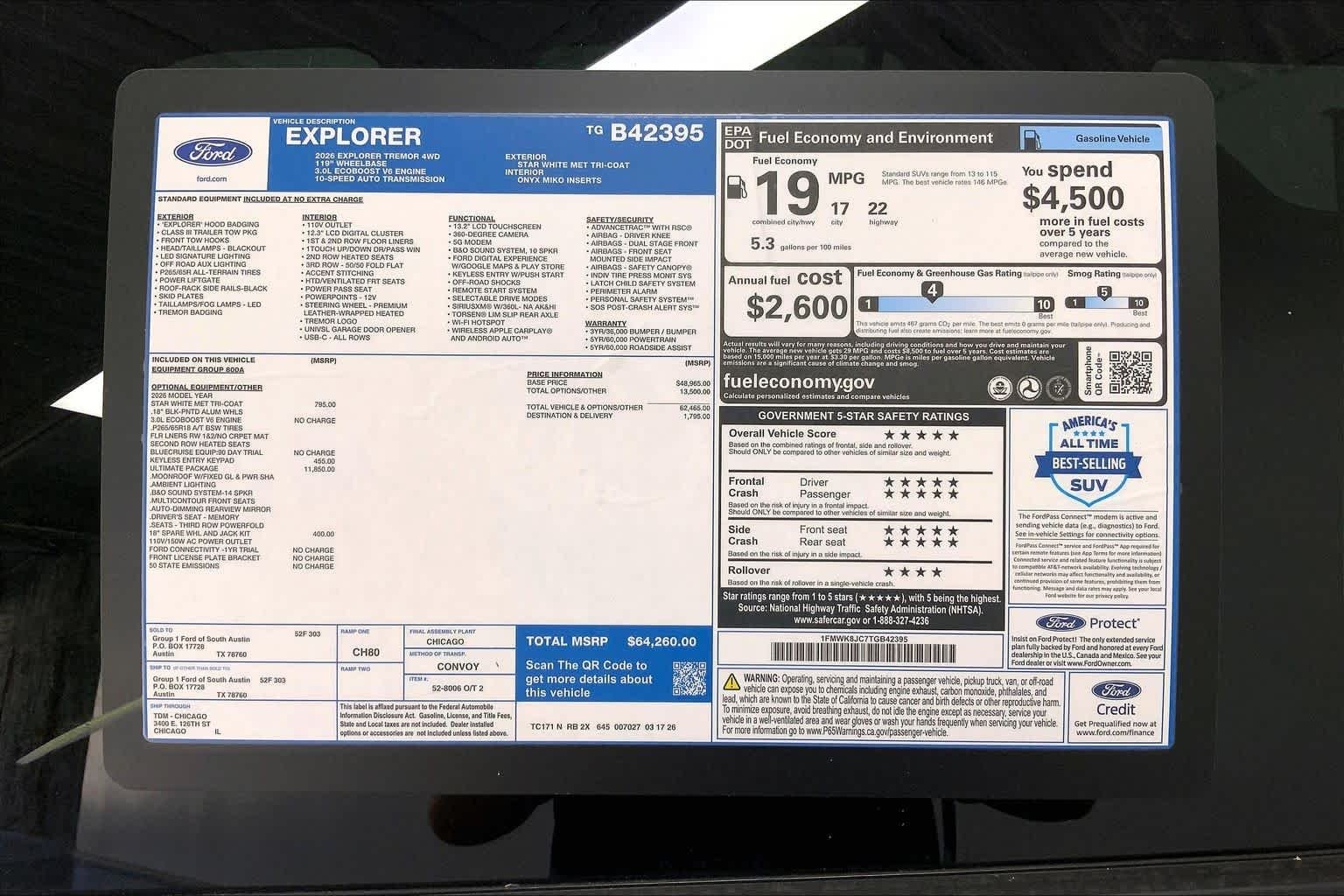 New 2026 Star White Metallic Tri-Coat Ford Tremor® image 21