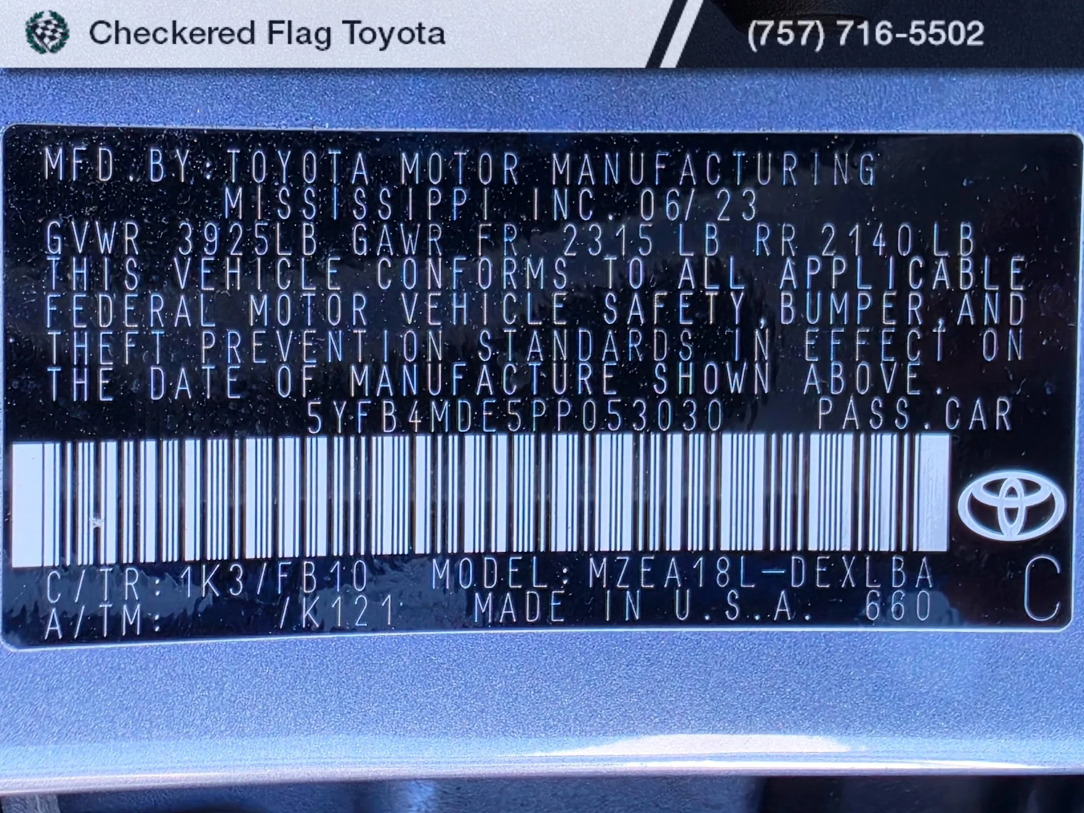 Used 2023 Celestite Toyota LE image 20