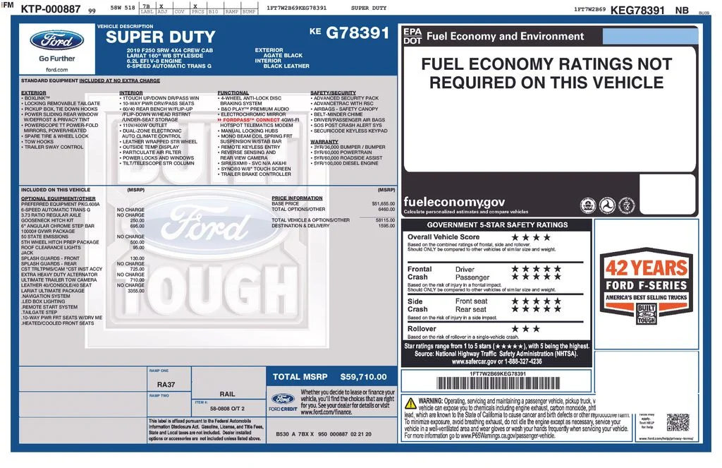 Used 2019 Black Metallic Ford Lariat image 38