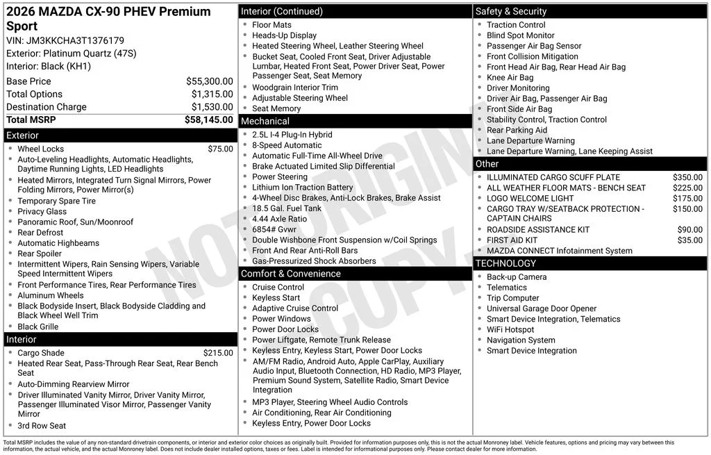 New 2026 Platinum Quartz Metallic Mazda Premium Sport AWD image 23