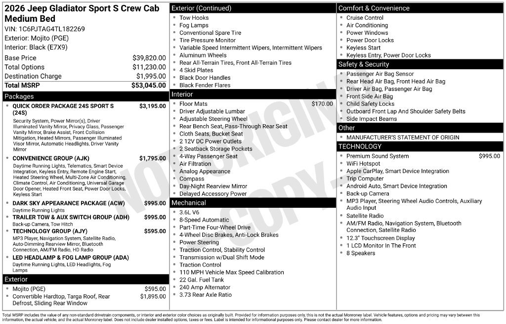 New 2026 Mojito Exterior Paint Jeep Sport S image 6
