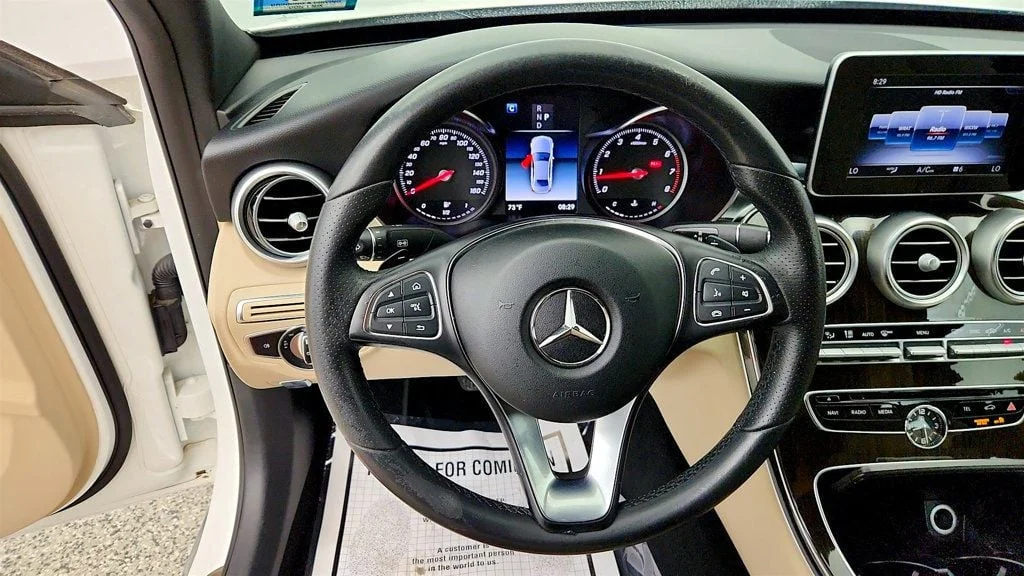 Used 2018 Polar White Mercedes-Benz C 300 4MATIC® Sedan w/ Premium Pkg, Panorama Roof & 18