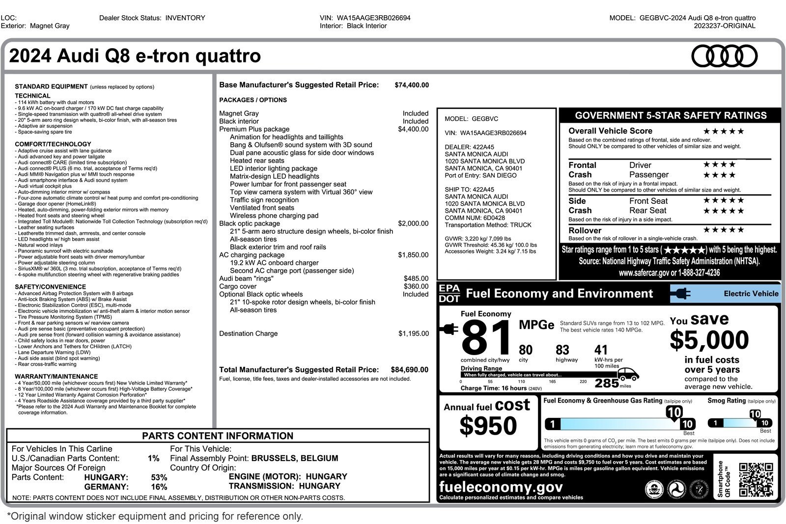 Used 2024 Magnet Gray Audi Premium Plus image 2