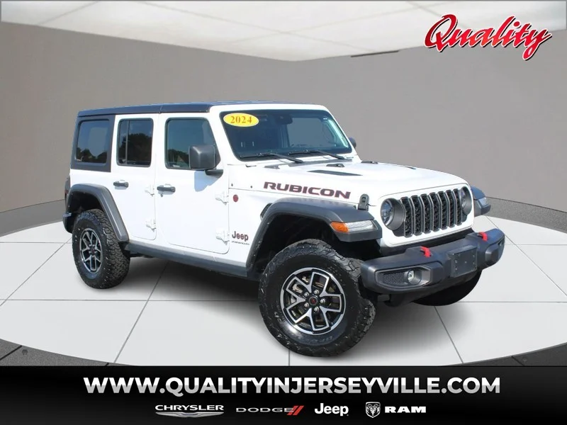 Used 2024 Bright White Clearcoat Jeep Rubicon image 1
