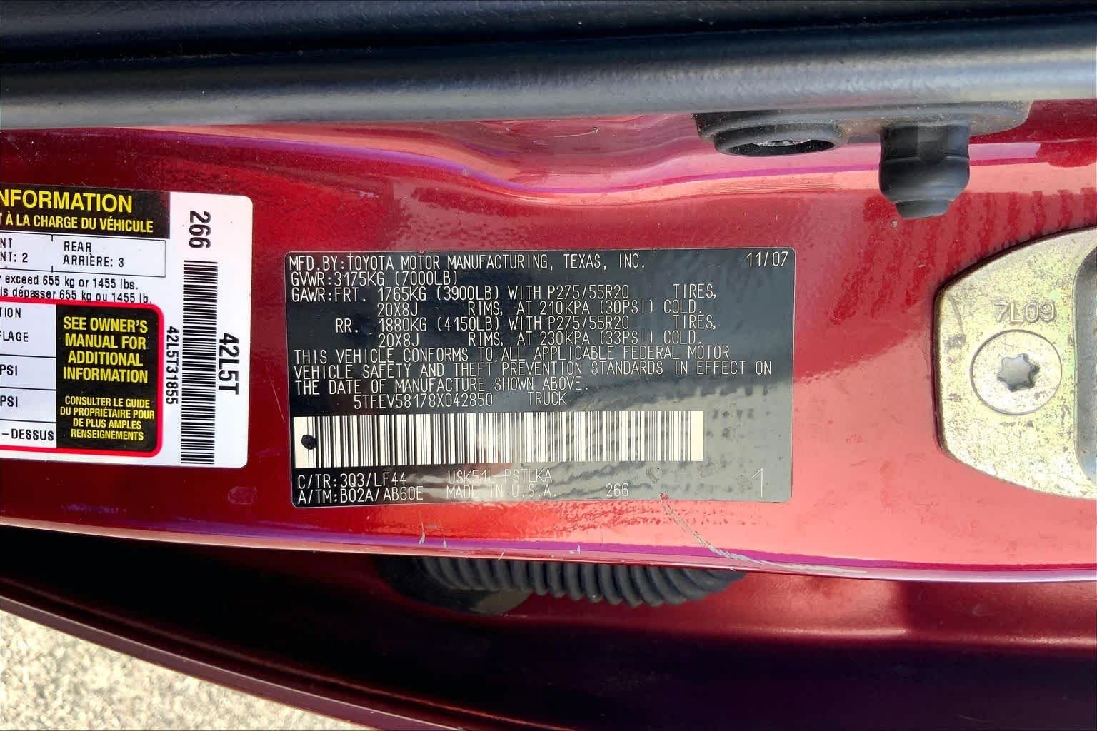 Used 2008 Salsa Red Pearl Toyota LTD image 35