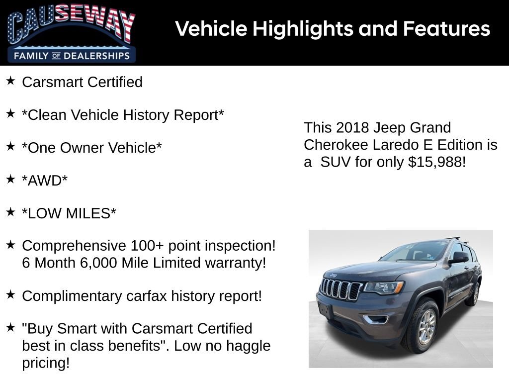 Used 2018 Gray Jeep Laredo E image 2
