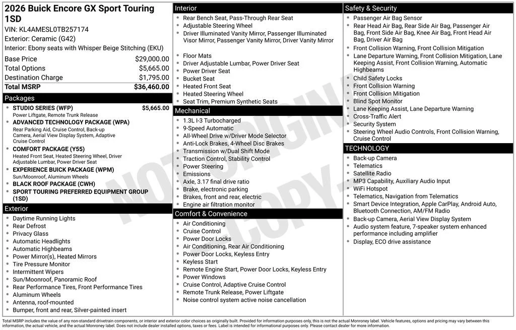 New 2026 Ceramic Buick Sport Touring image 15