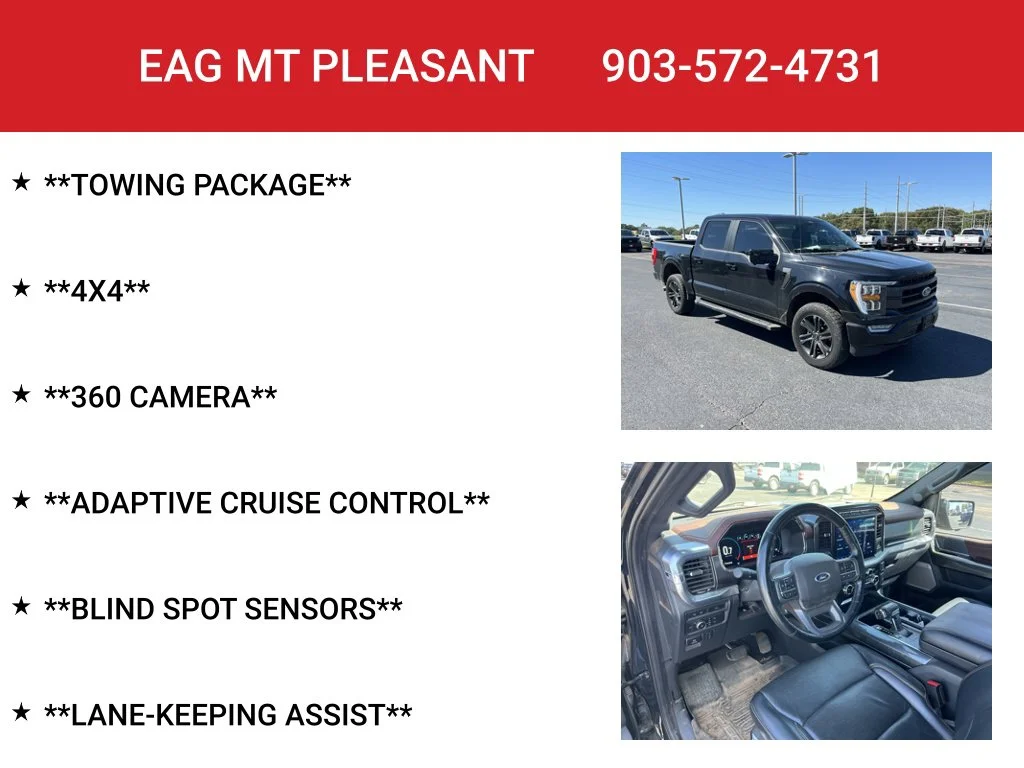 Used 2021 Agate Black Metallic Ford Lariat image 8