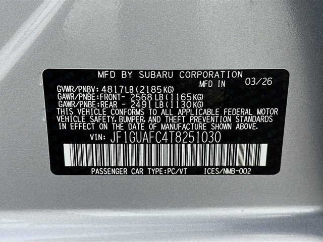 New 2026 ICE SILVER METALLIC Subaru Sport image 29