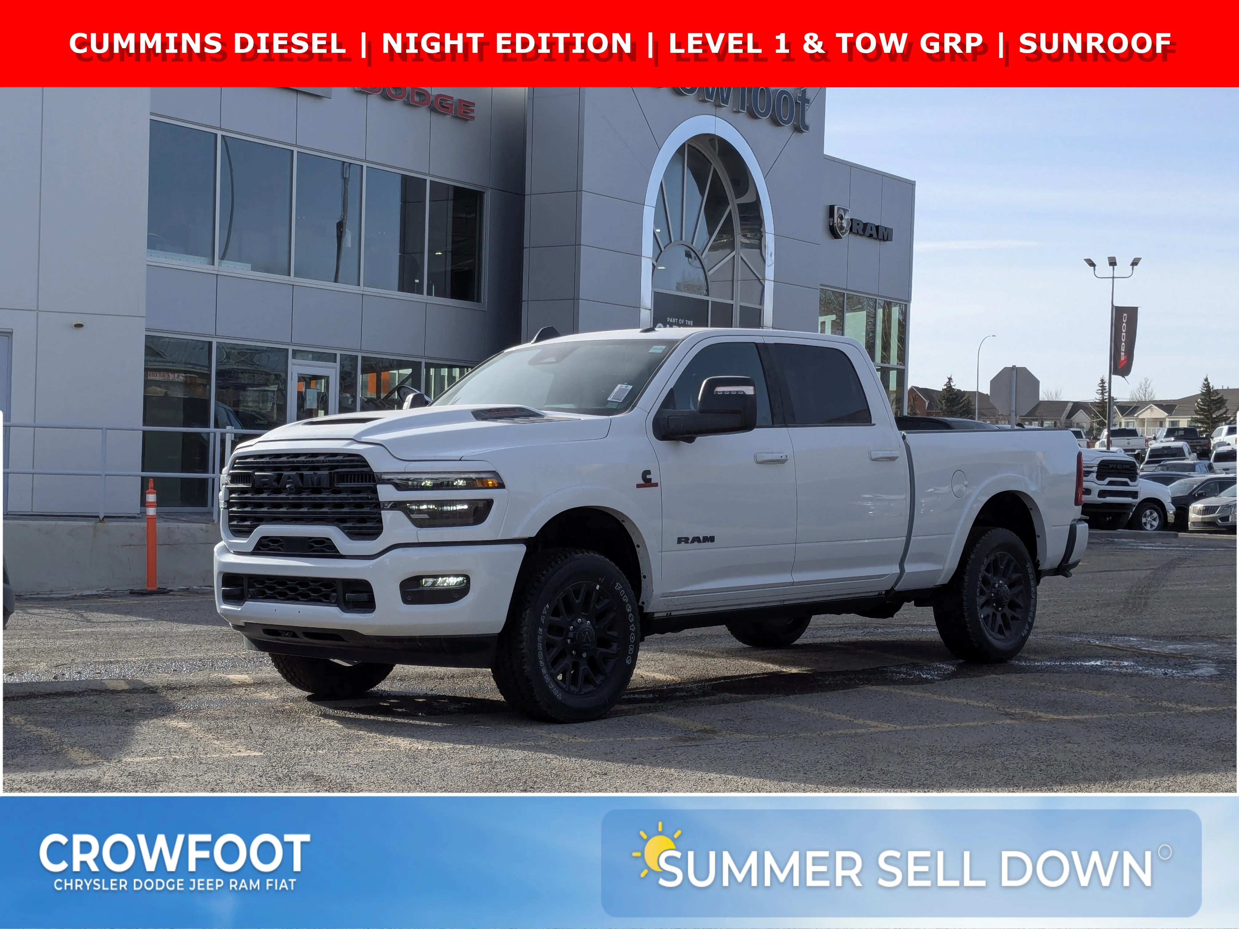 New 2026 White RAM Limited - CUMMINS DIESEL  NIGHT EDITION  LEVEL 1 & TOW GRP  SUNROOF image 1