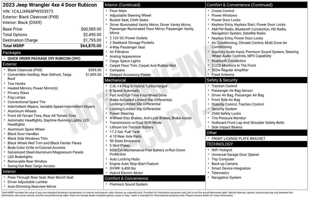 Used 2023 Black Jeep Rubicon 4xe image 22