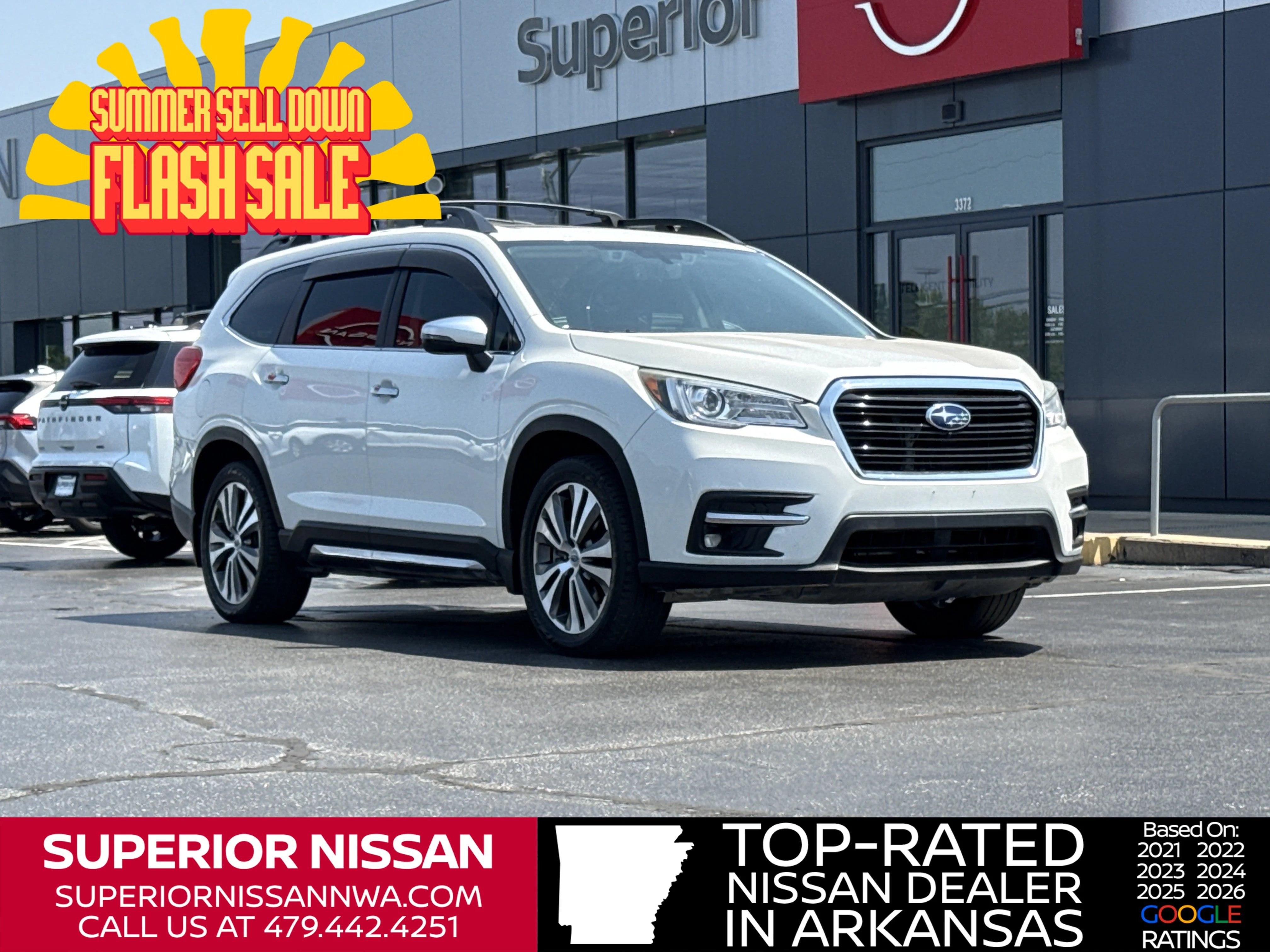 Used 2019 Crystal White Pearl Subaru Touring AWD image 1