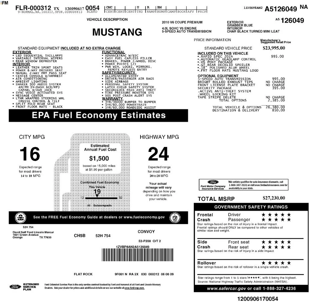 2010 Ford Mustang V6's photo