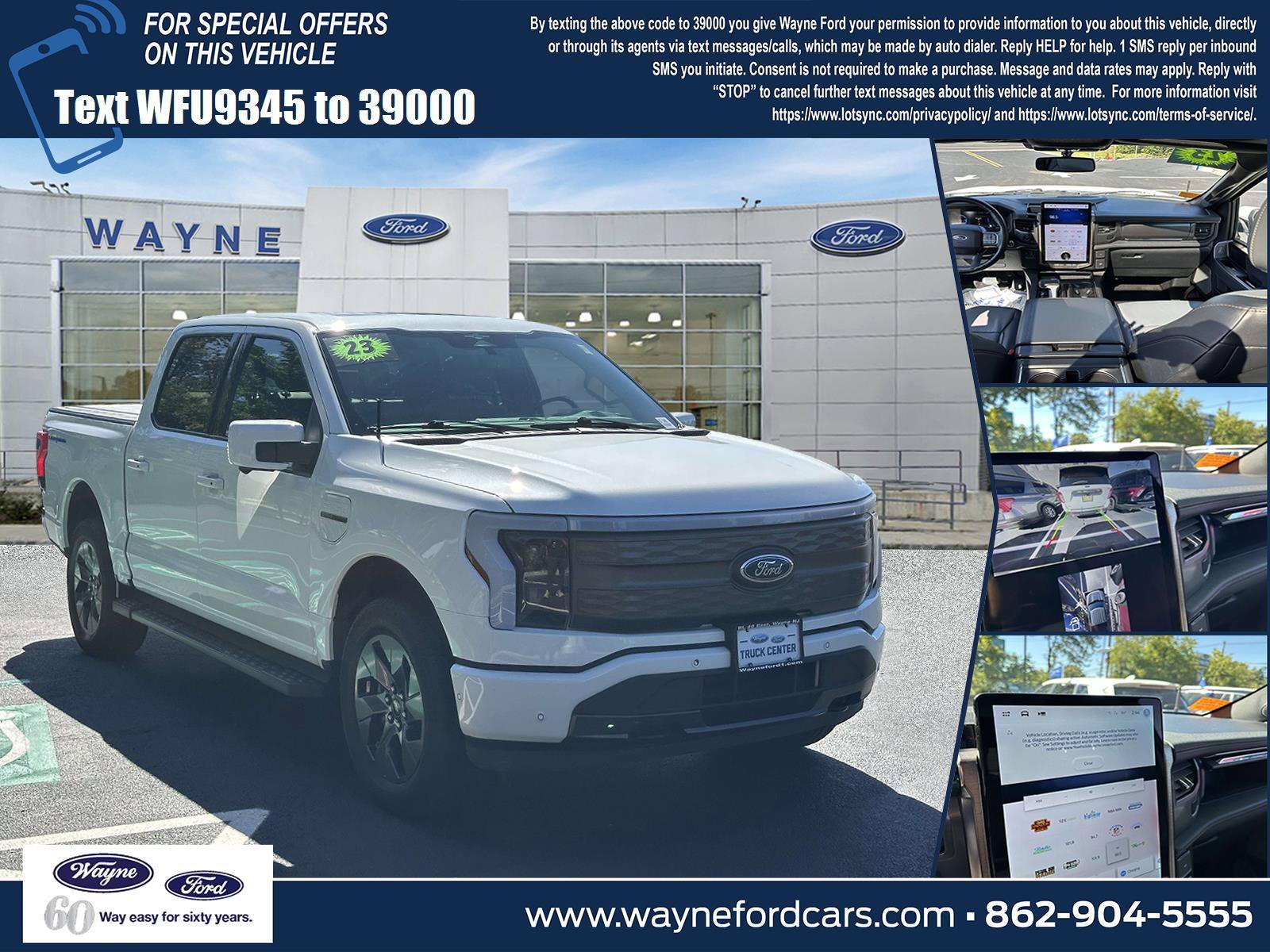 Used 2023 White Metallic Ford LARIAT image 1
