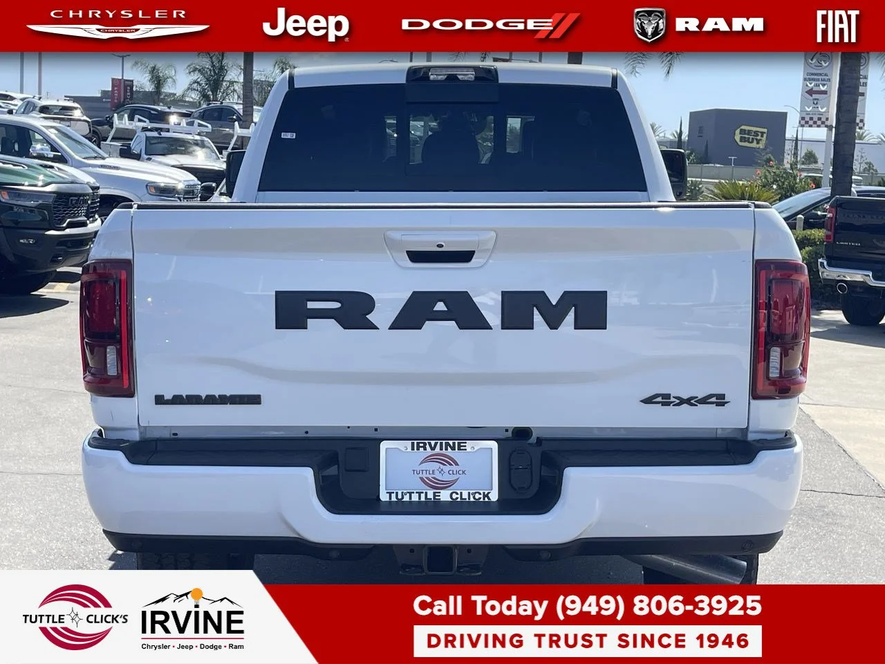 New 2026 Bright White Clear-Coat Exterior Paint RAM Laramie image 11