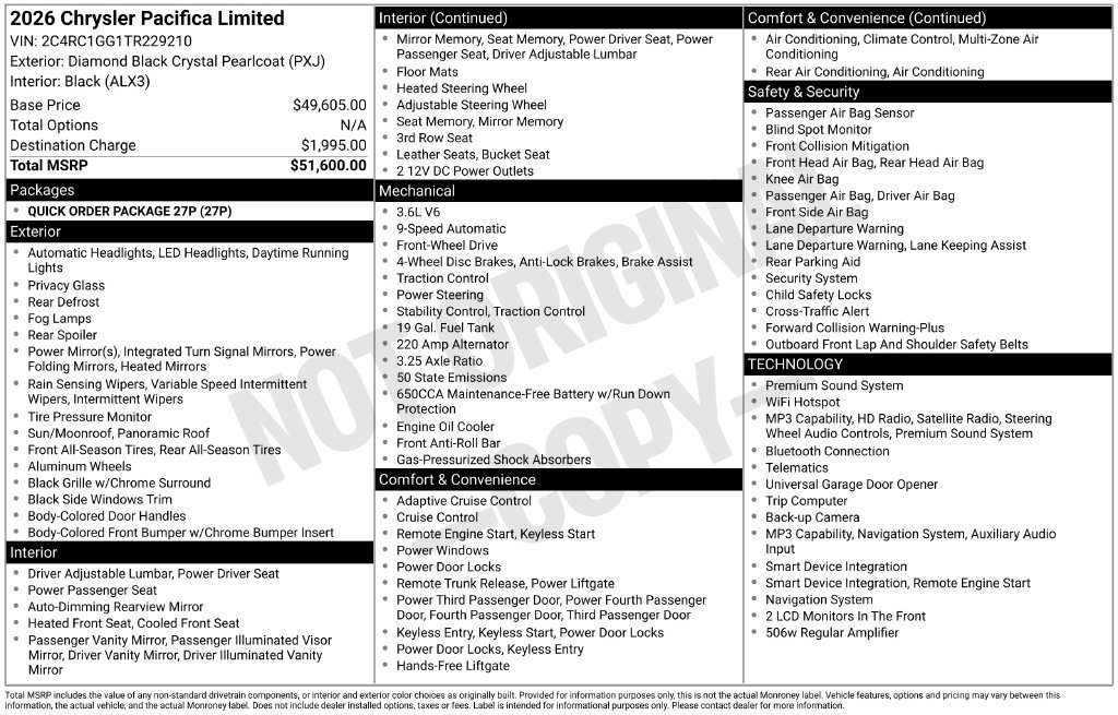 Used 2026 Black Chrysler Limited image 24