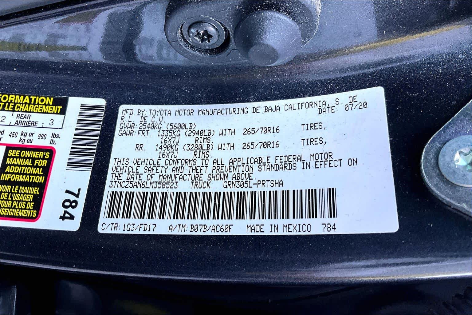 Used 2020 Magnetic Gray Metallic Toyota TRD Off Road image 33