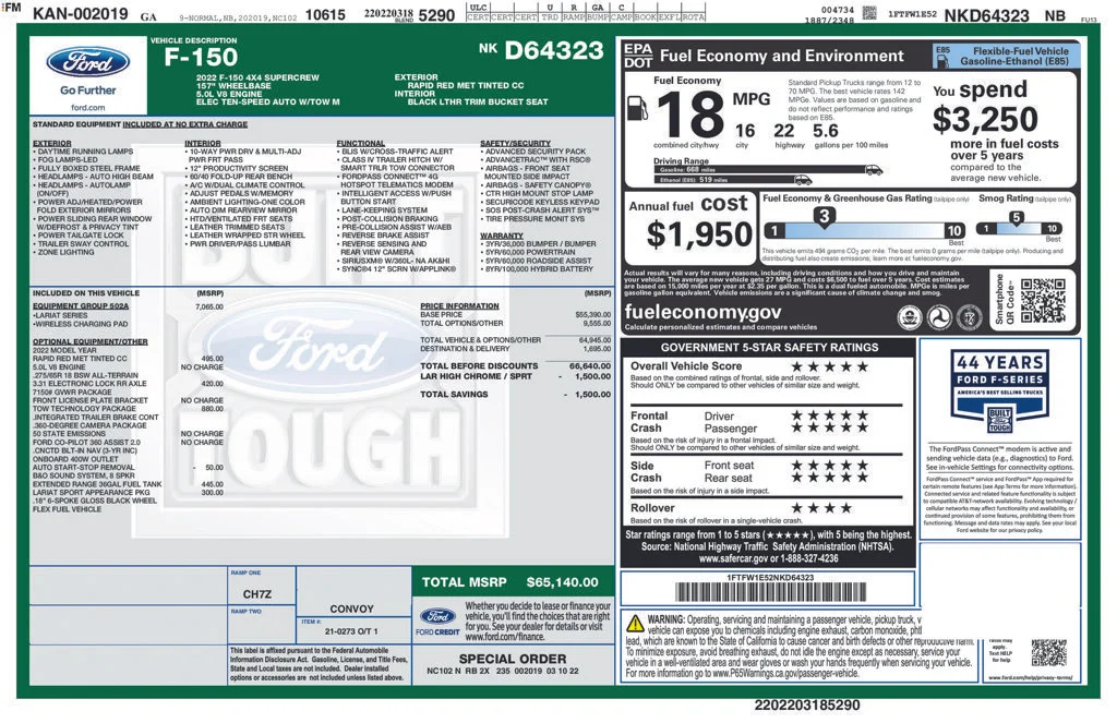 Used 2022 Red Ford Lariat image 18
