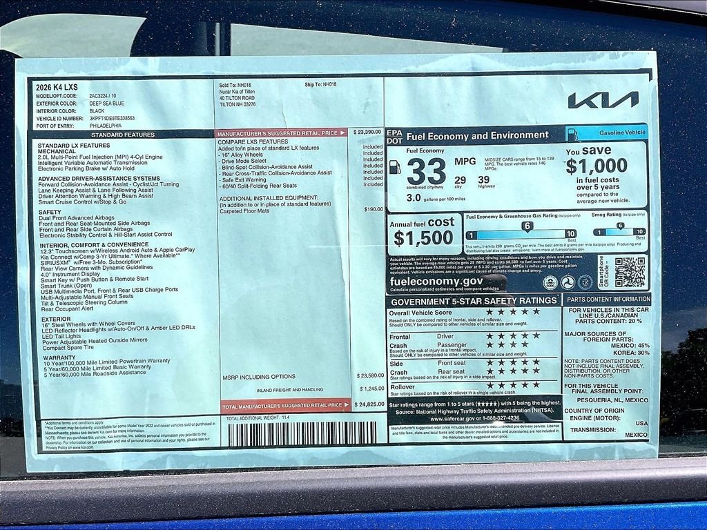 New 2026 Deep Sea Blue Kia LXS image 17