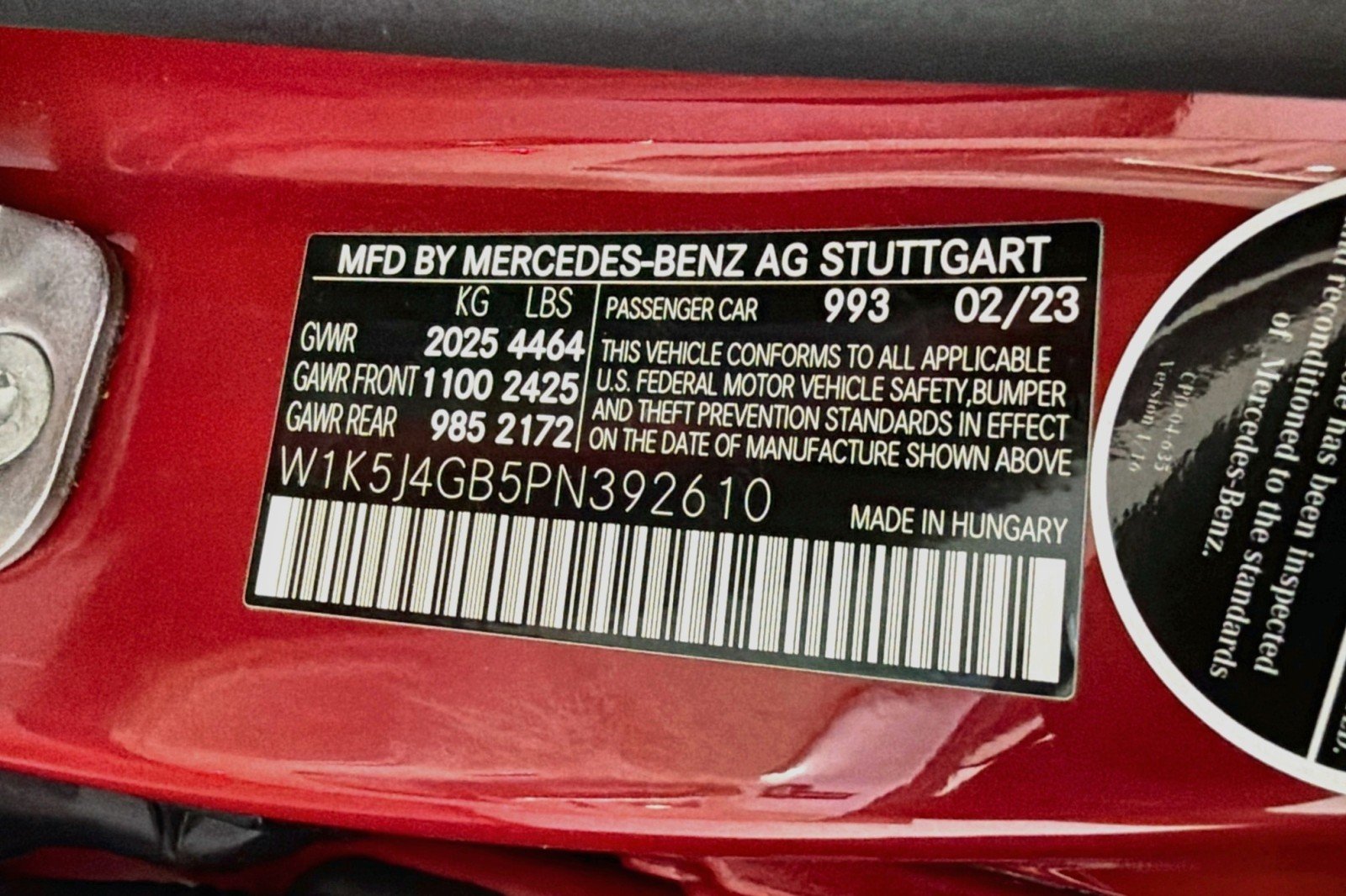 Certified Used 2023 MANUFAKTUR Patagonia Red Metallic Mercedes-Benz 250 image 28