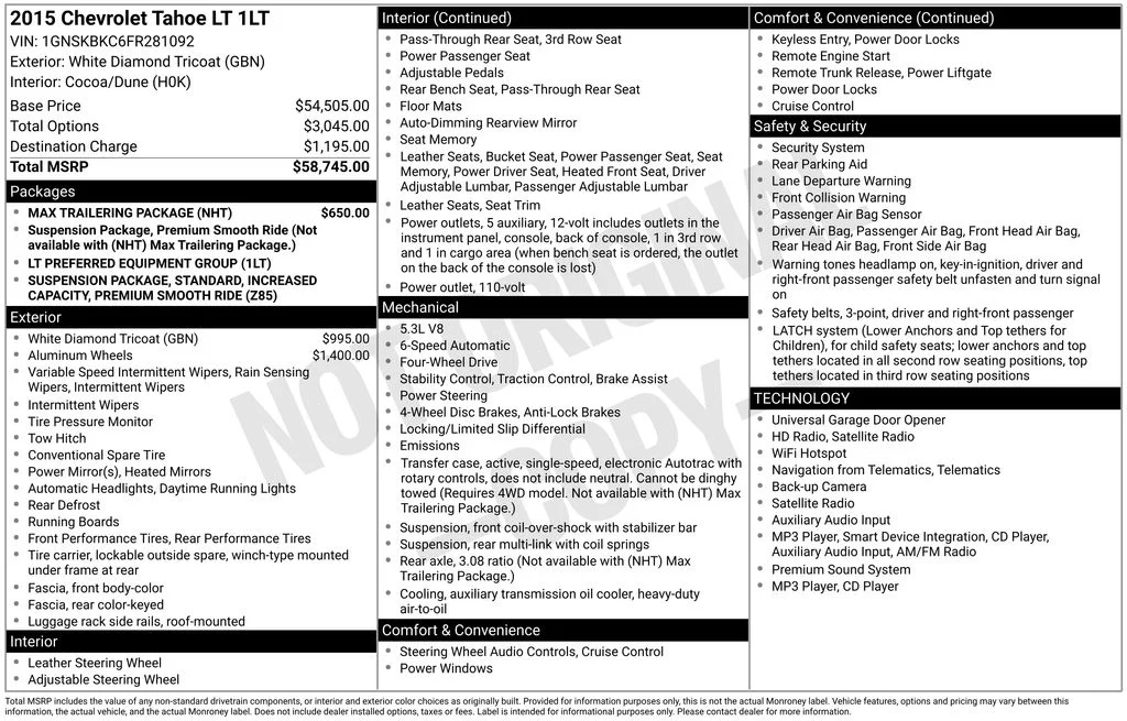 Used 2015 White Chevrolet LT image 2
