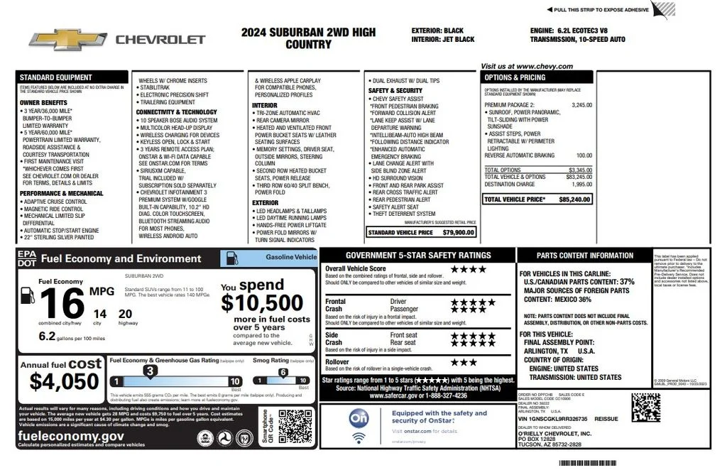 Certified Used 2024 Black Chevrolet High Country image 4
