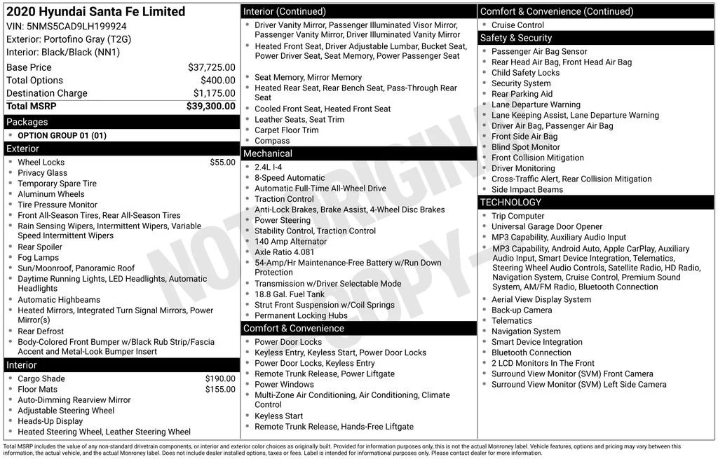 Used 2020 Portofino Gray Hyundai Limited image 36
