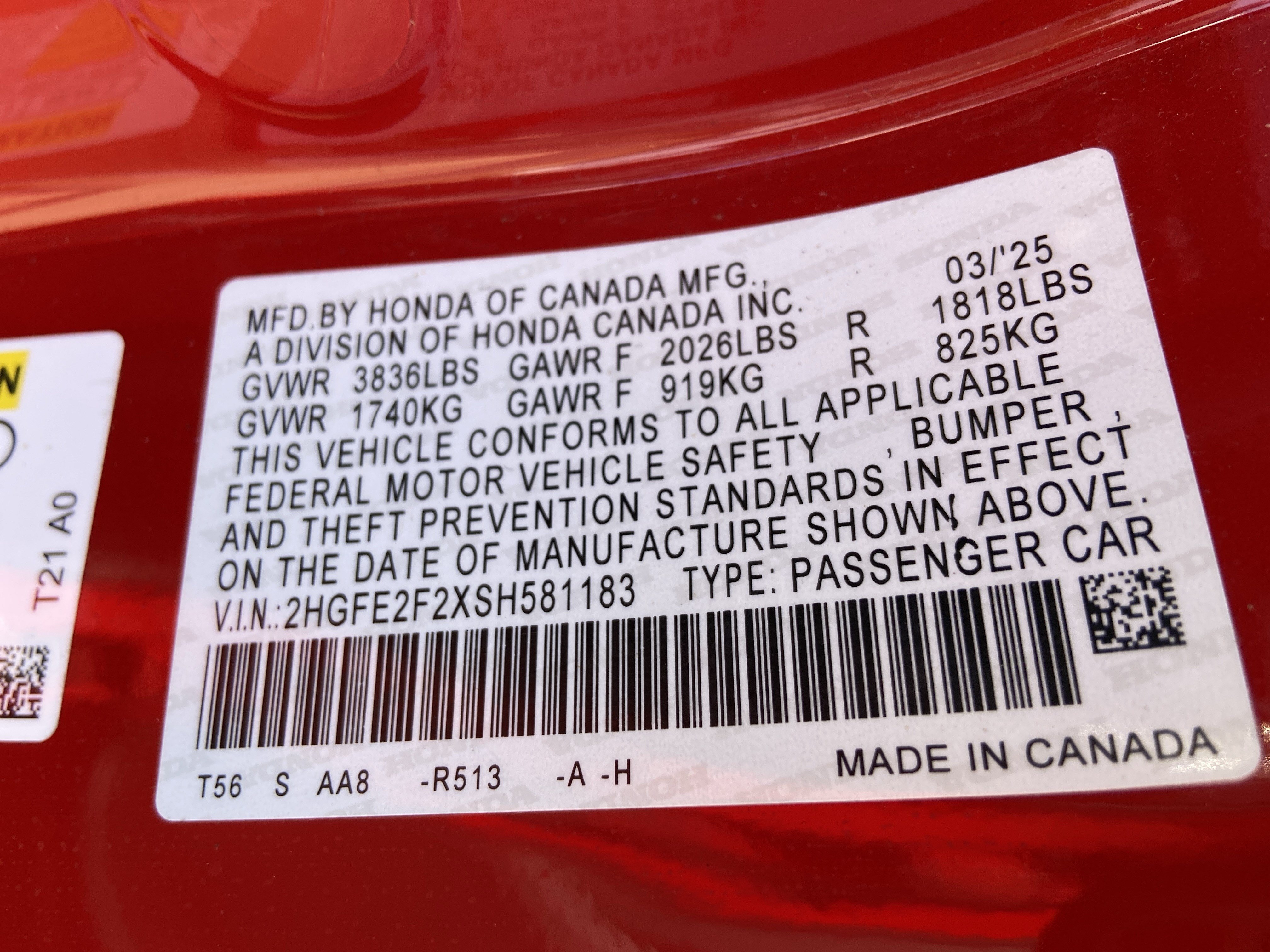 Used 2025 Rallye Red Honda LX image 33