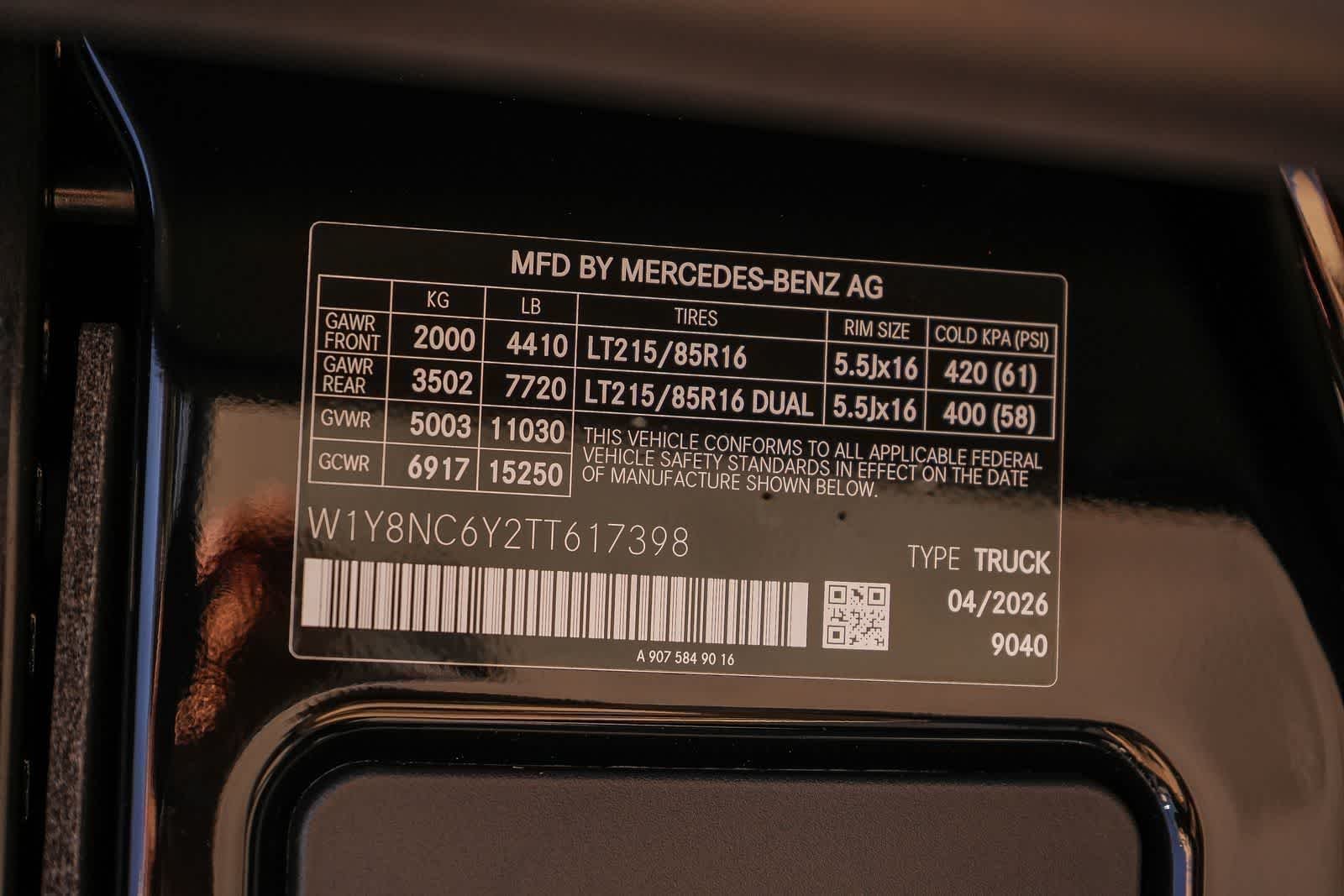 New 2026 Jet Black Mercedes-Benz Cargo 170WB High Roof Dually AWD 2.0L I4 Diesel Tu image 32