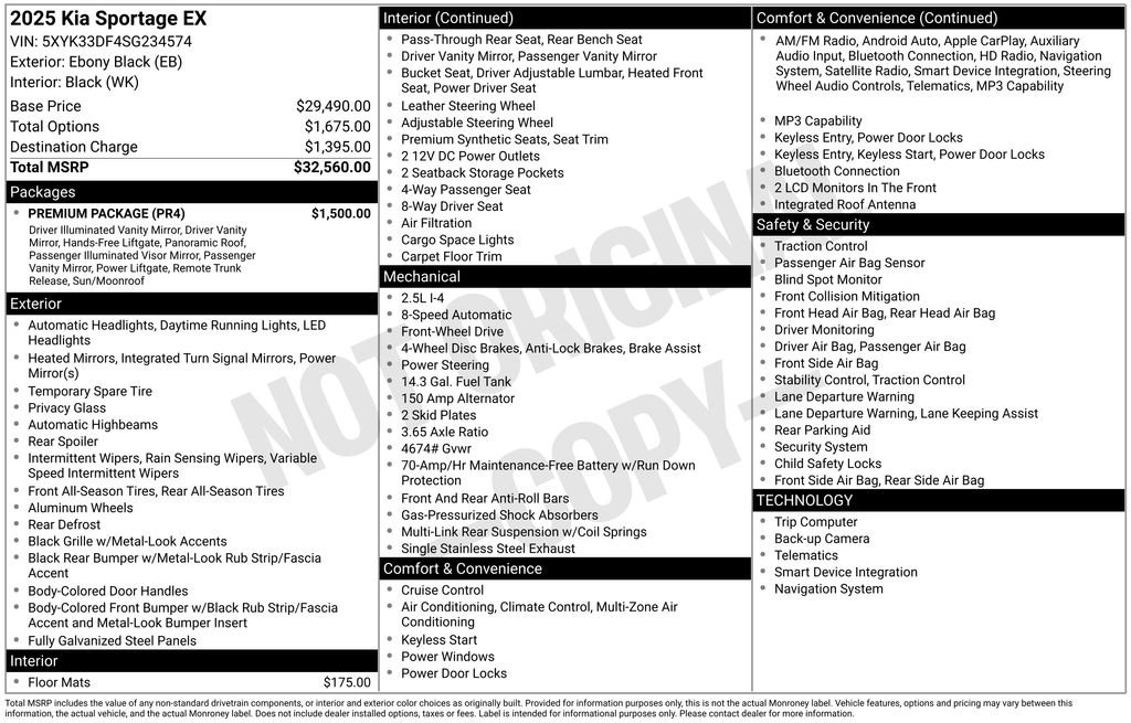 Used 2025 Black Kia EX image 2