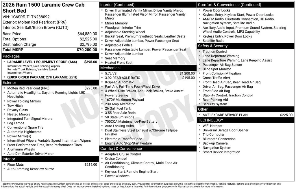 New 2026 Molten Red Pearl-Coat Exterior Paint RAM Laramie image 7