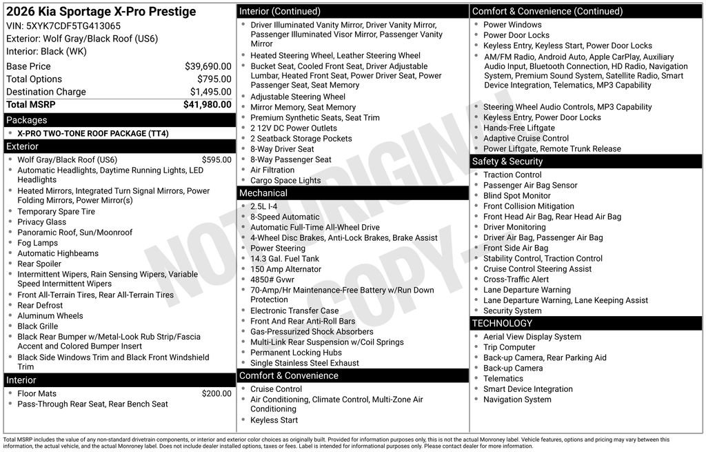 New 2026 Gray Kia X-Pro Prestige image 6