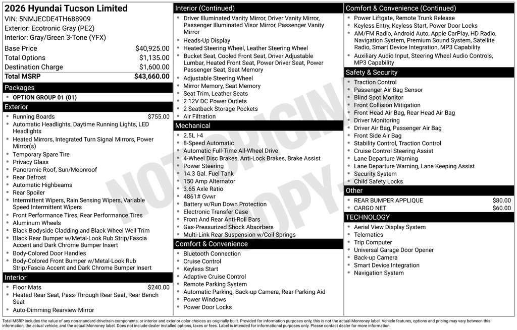 New 2026 Gray Hyundai Limited image 3