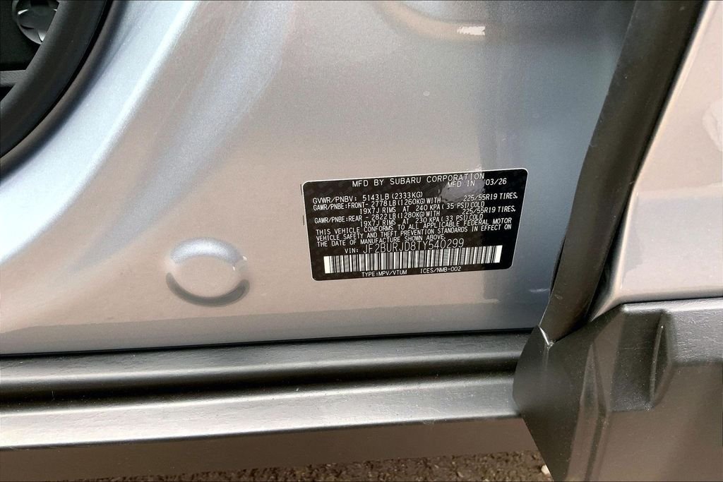 New 2026 ICE SILVER METALLIC Subaru Touring XT image 14