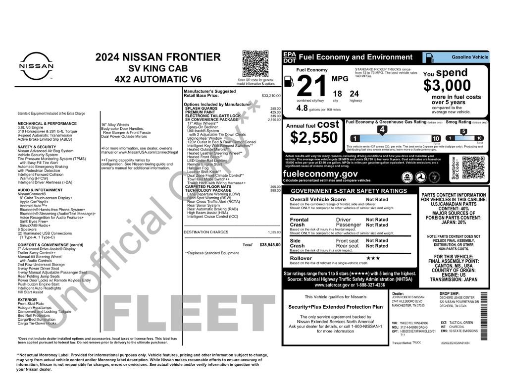 Used 2024 Green Nissan SV image 7