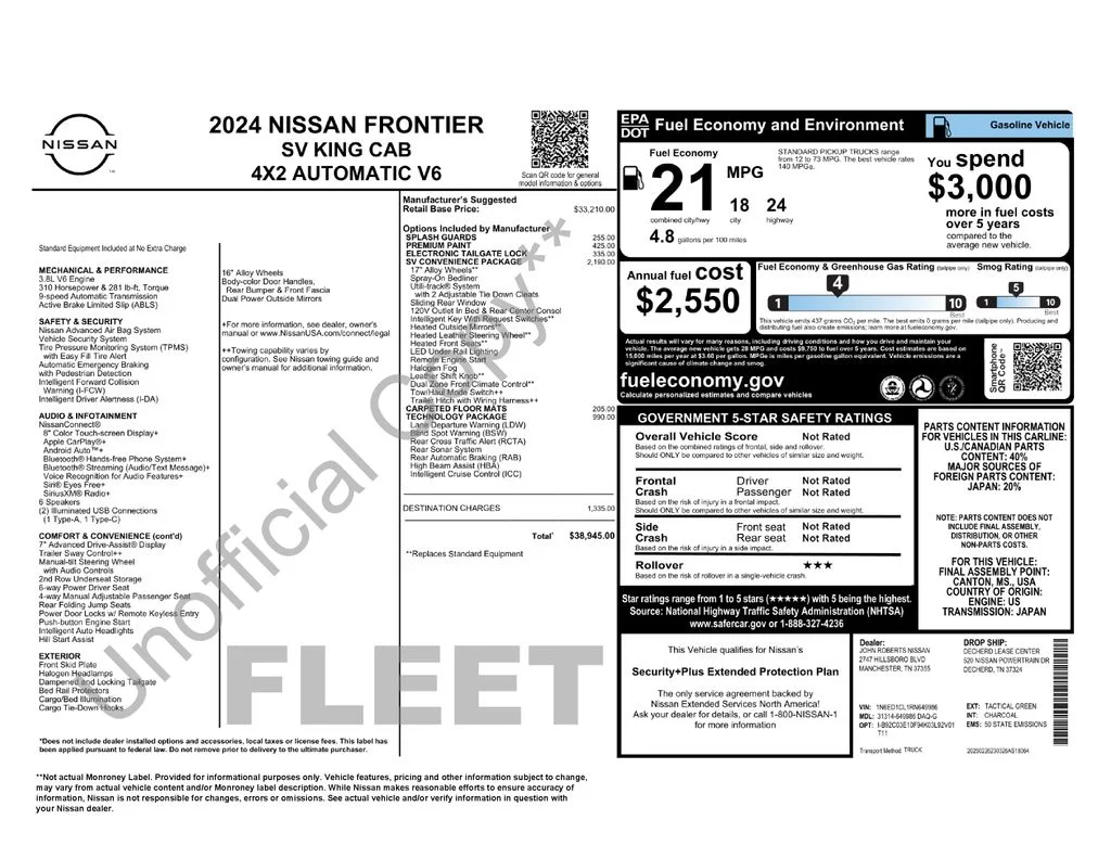 Certified Used 2024 Green Nissan SV image 7