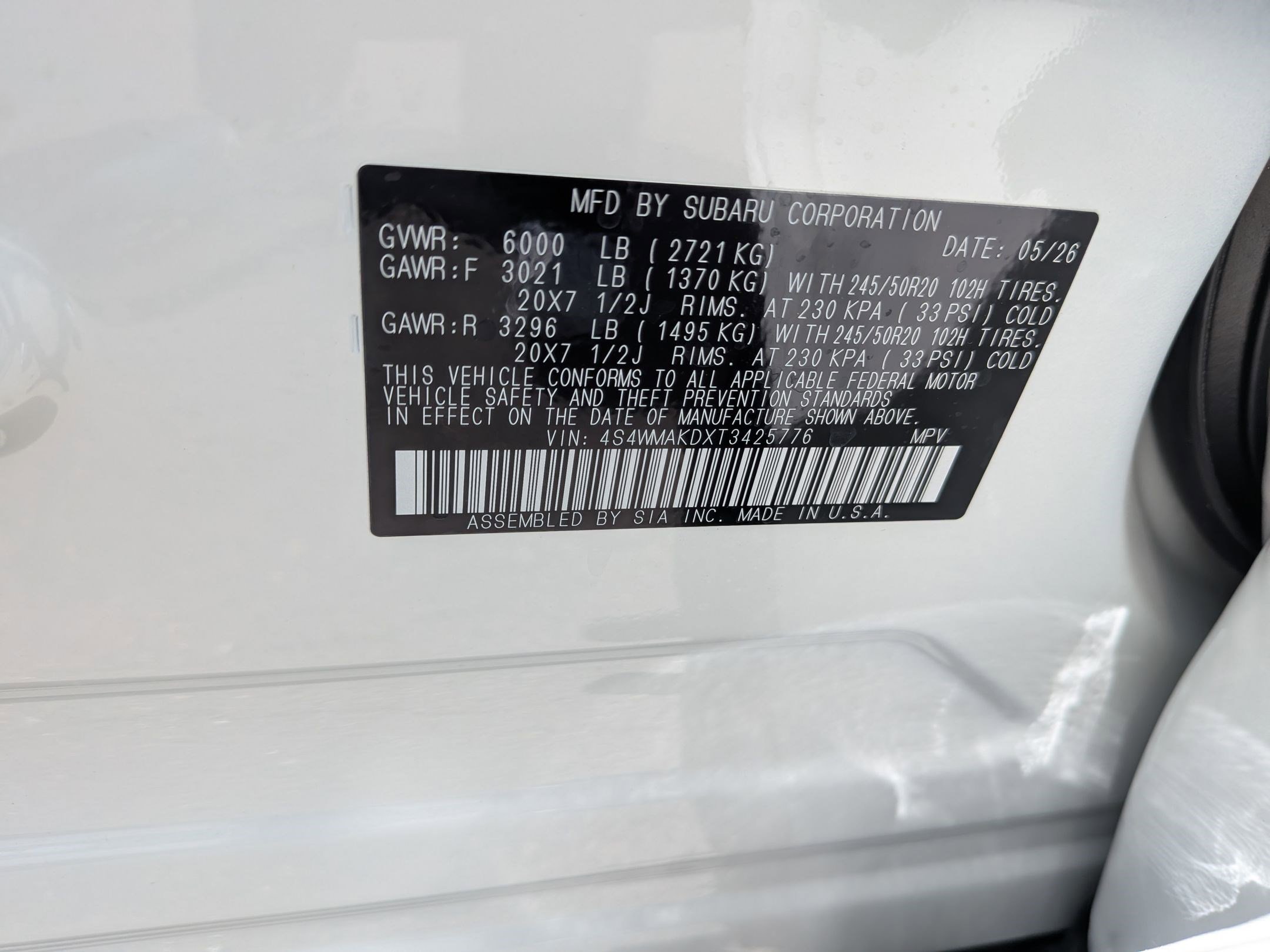 New 2026 CRYSTAL WHITE PEARL Subaru Touring 7-Passenger image 17