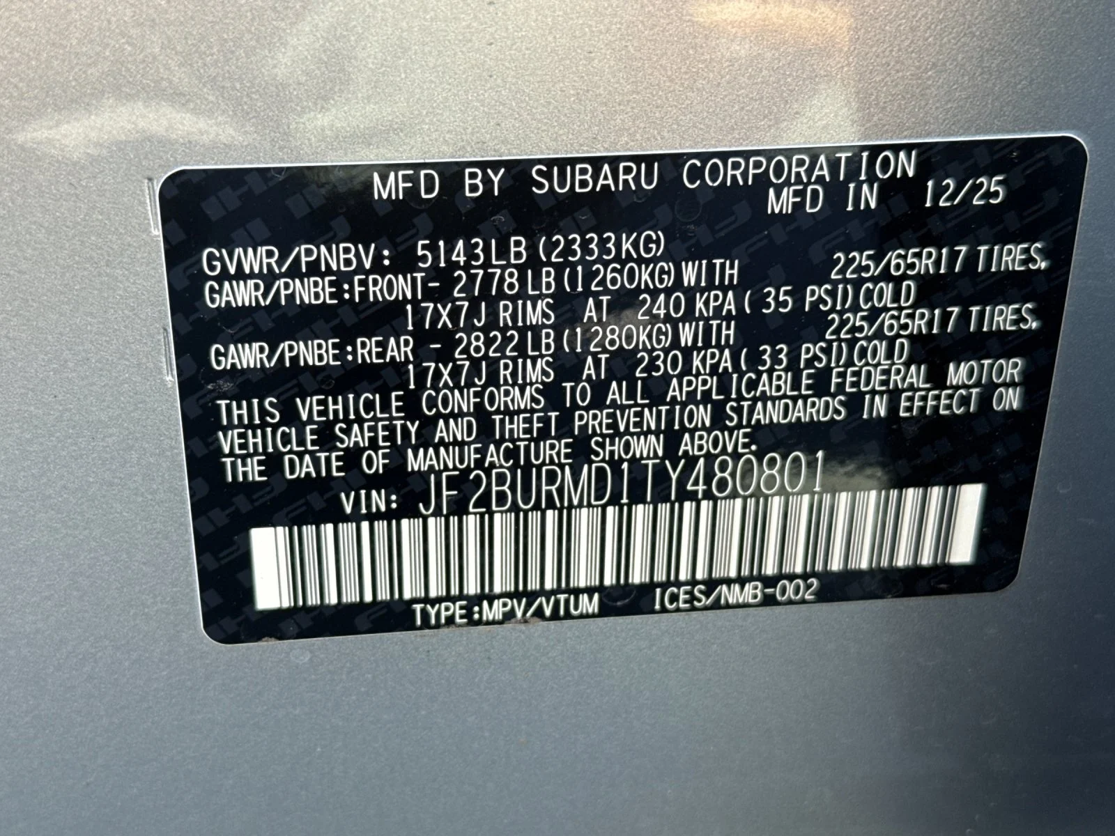 New 2026 ICE SILVER METALLIC Subaru Wilderness image 29