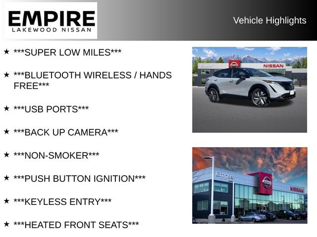 Used 2024 Nissan ARIYA Engage with VIN JN1CF0BB4RM738287 for sale in Lakewood, CO