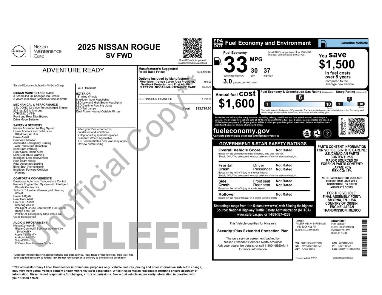 Certified Used 2025 Black Nissan SV image 54