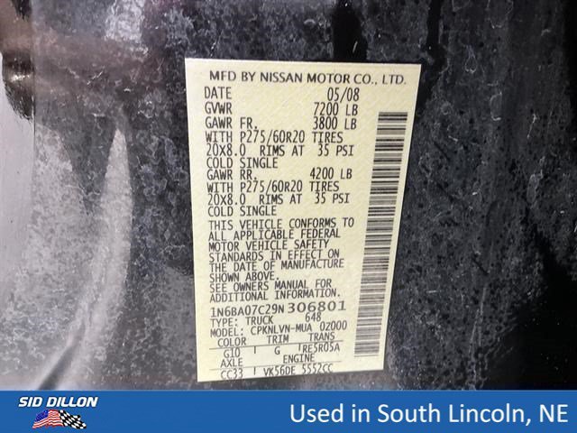 Used 2009 Galaxy Black Nissan LE image 14