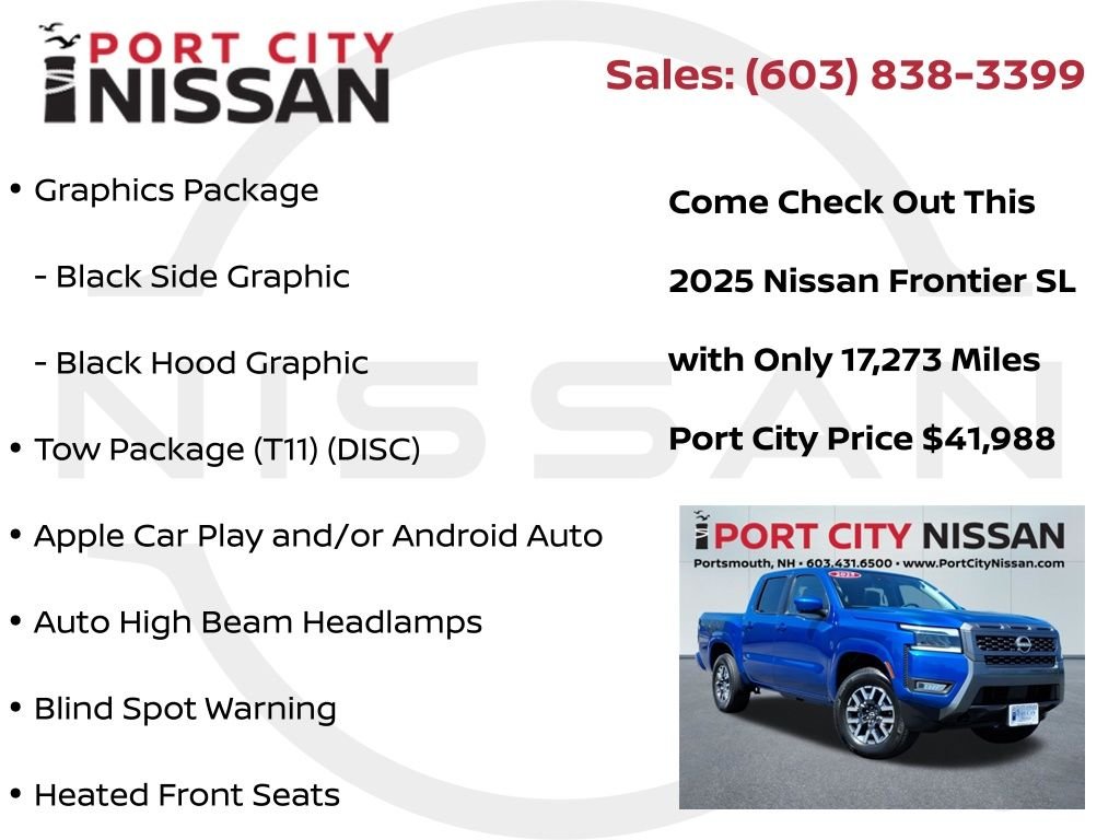 Used 2025 Bluestone Pearl Nissan SL v6 w/LEATHER, SUNROOF & FENDER AUDIO image 8