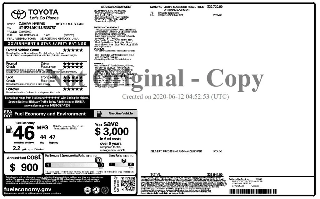 Used 2020 Aqua Toyota XLE image 3
